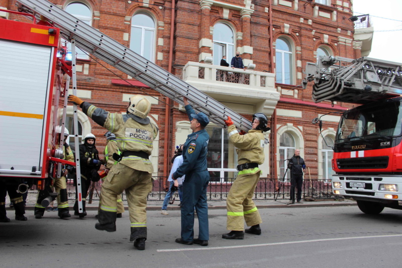 Пожарно-тактические учения в администрации г. Томска (12 августа 2021 года)