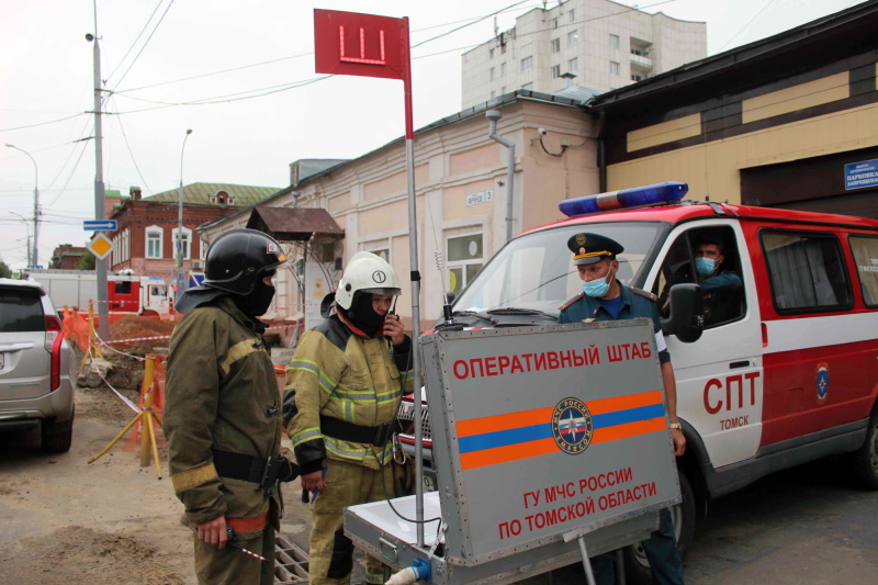 Пожарно-тактические учения в администрации г. Томска (12 августа 2021 года)