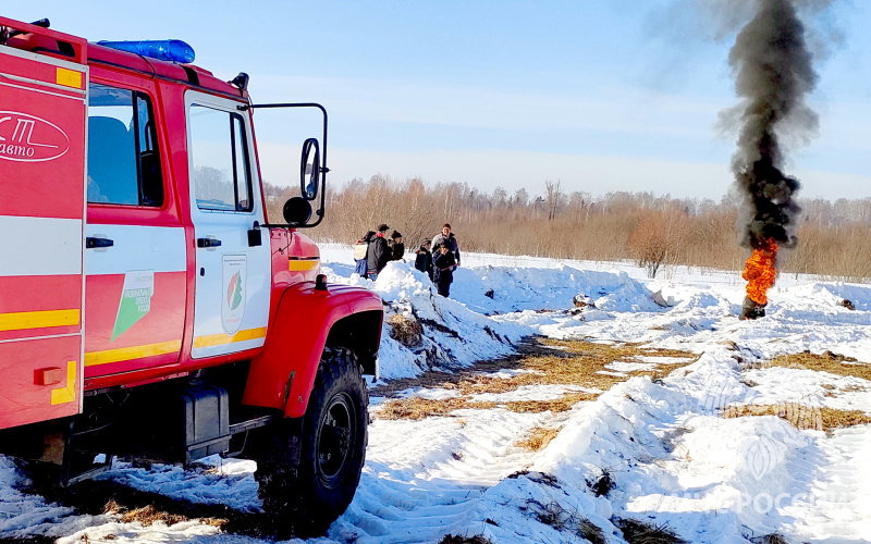 В окрестностях деревни Борики прошли учения по тушению лесного пожара (16.03.2023)